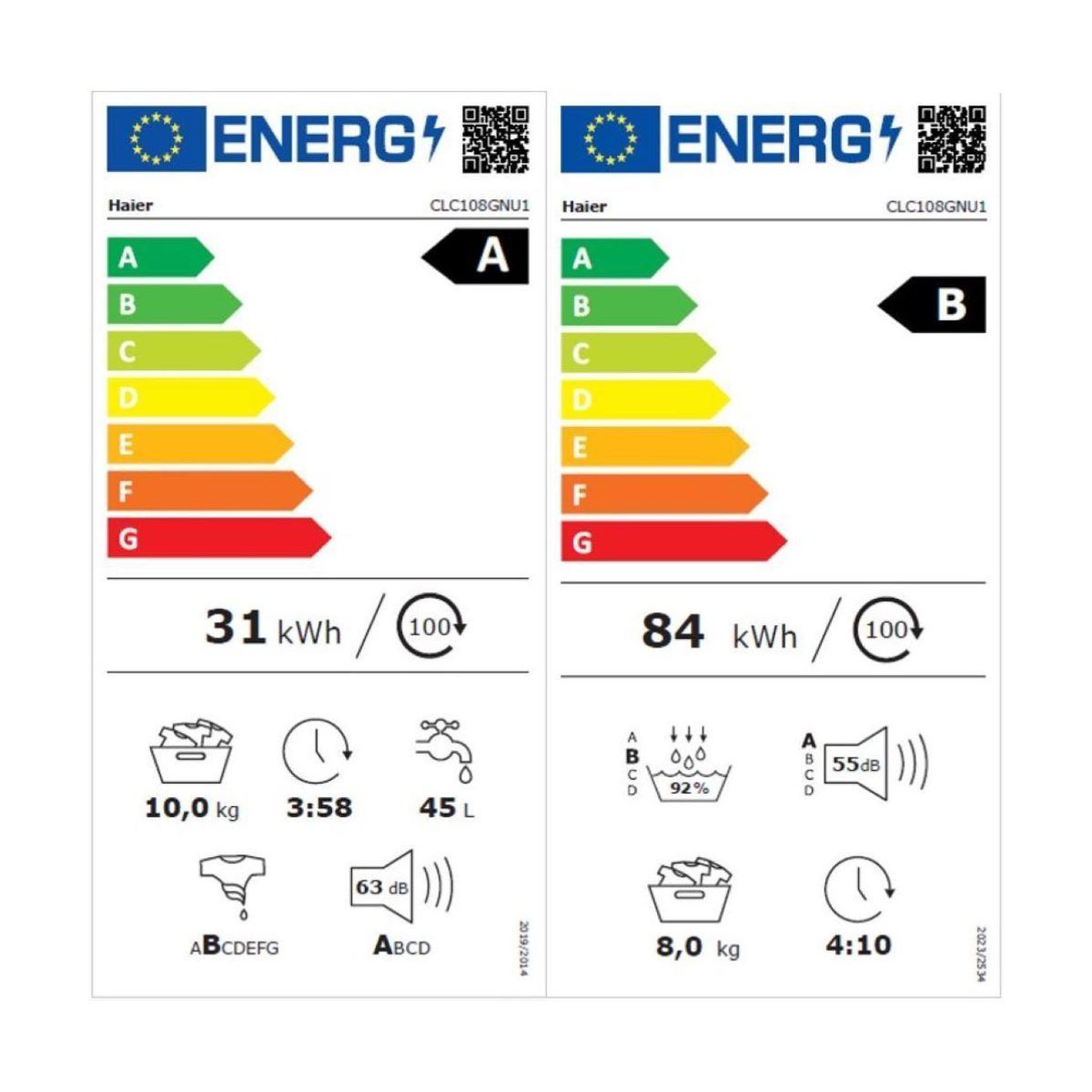 Voir la diapositive 6 : HAIER Lave linge séchant hublot clc108-gnu1-s