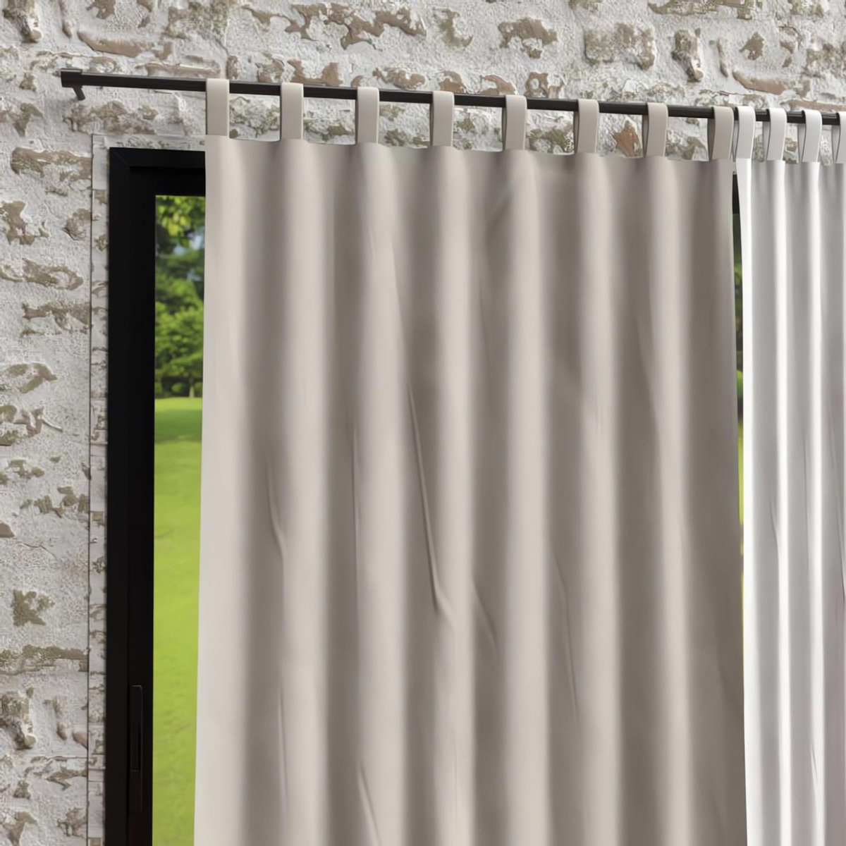 SOLEIL D'OCRE Rideau à pattes en microfibre lavée 135x250 cm BOHEME, par Soleil d'Ocre