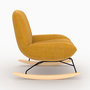 Voir la diapositive 5 : Rendez vous déco Rocking chair en tissu effet velours jaune moutarde-Alvin