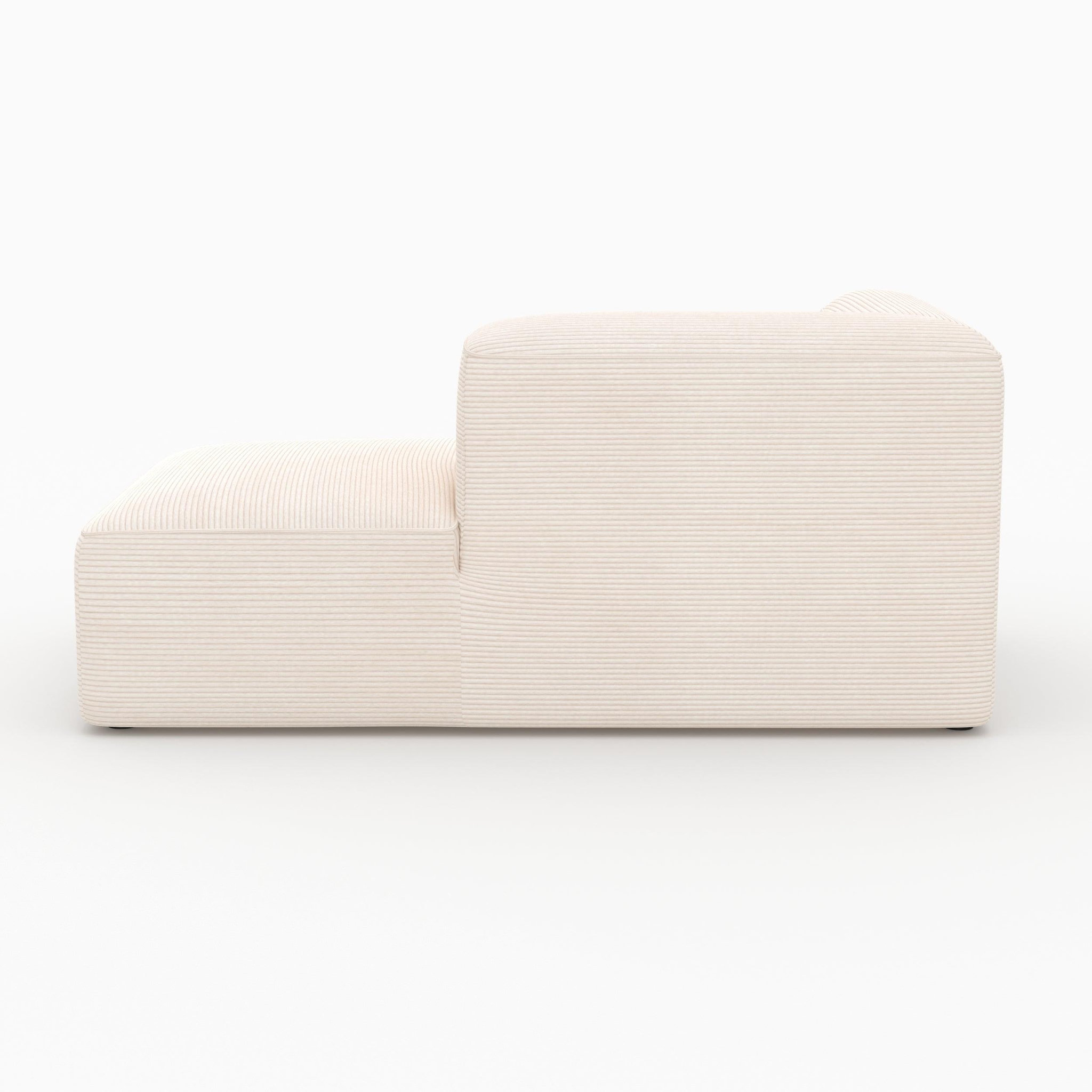Voir la diapositive 2 : MAISON PAVANE Méridienne d'angle à droite pour canapé modulable en velours blanc-mina