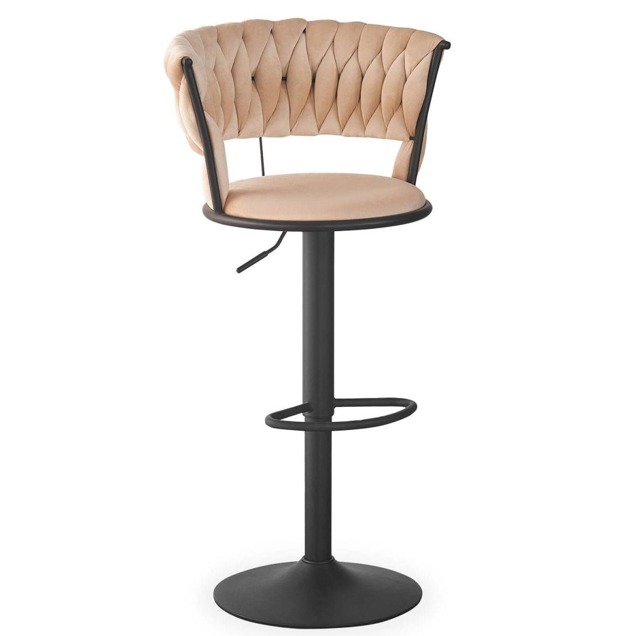 Voir la diapositive 4 : Paris Prix Lot de 2 chaises de bar en velours  odyssée  87-109cm beige