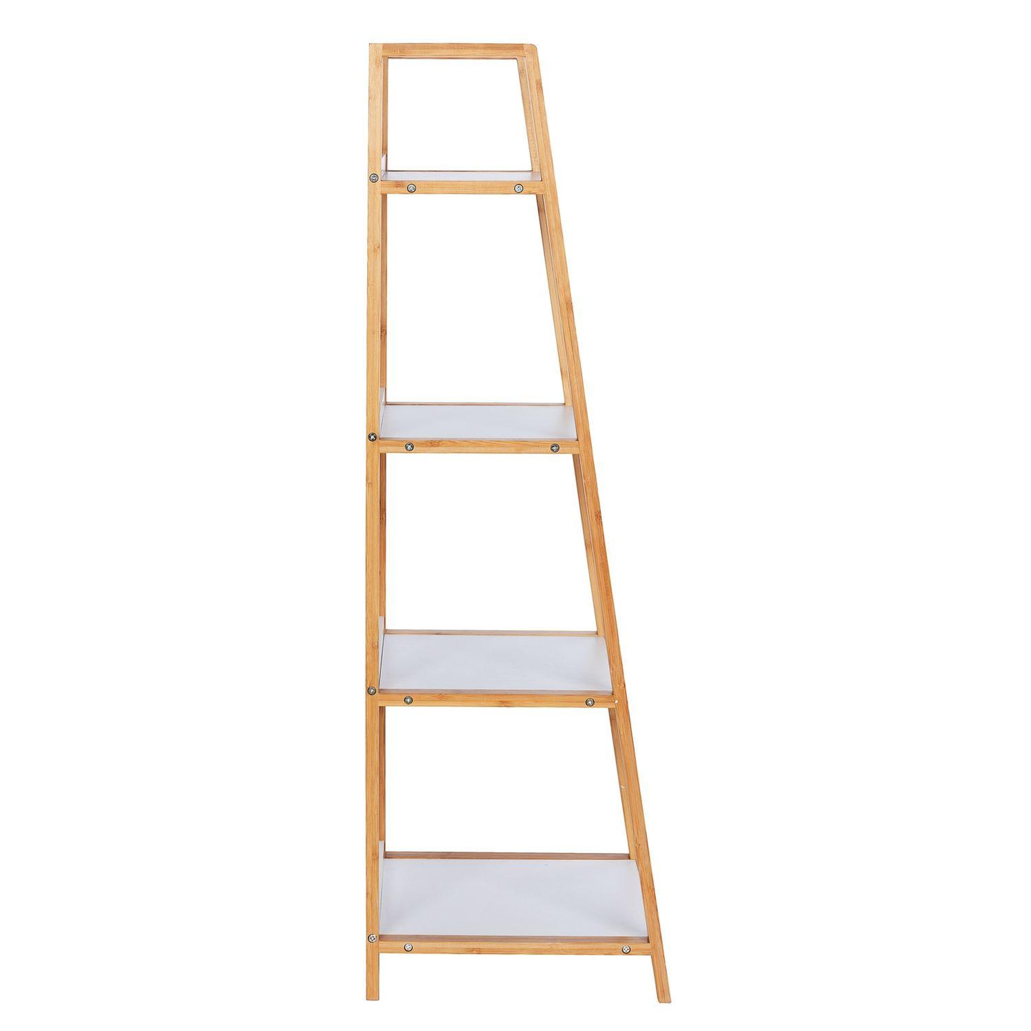 Voir la diapositive 3 : Wenko Etagère de salle de bain en bambou finja - l. 43 x h. 112 cm - blanc