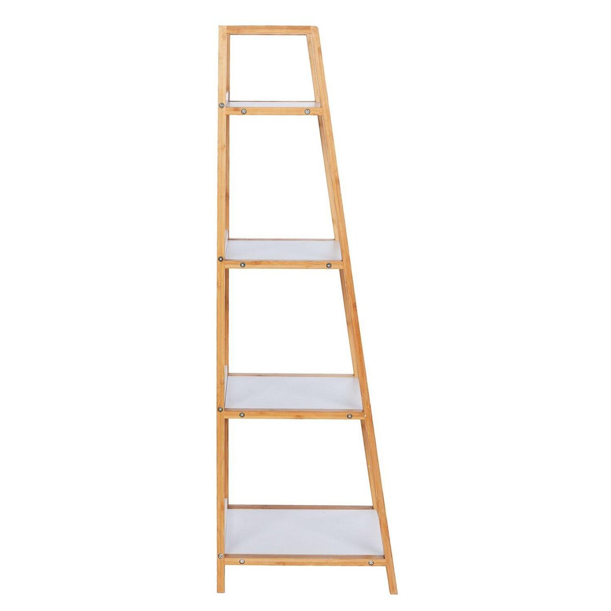 Wenko Etagère de salle de bain en bambou Finja - L. 43 x H. 112 cm - Blanc