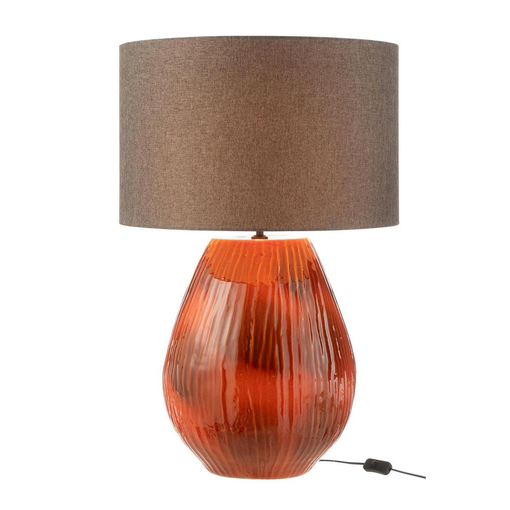 Voir la diapositive 2 : J-LINE Lampe à poser en céramique  akane  85cm rouge