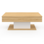 Voir la diapositive 3 : ID MARKET Table basse plateau relevable rectangulaire EDEN bois et blanc