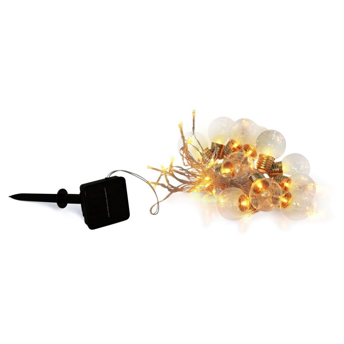 Inkazen Lampe solaire 100 leds + 11 ampoules blanc chaud