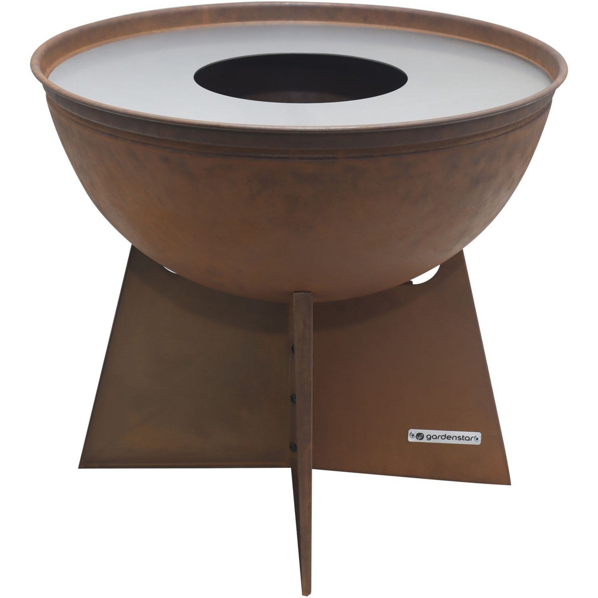 GARDENSTAR Braséro rond extérieur - Acier effet rouillé - D57cm