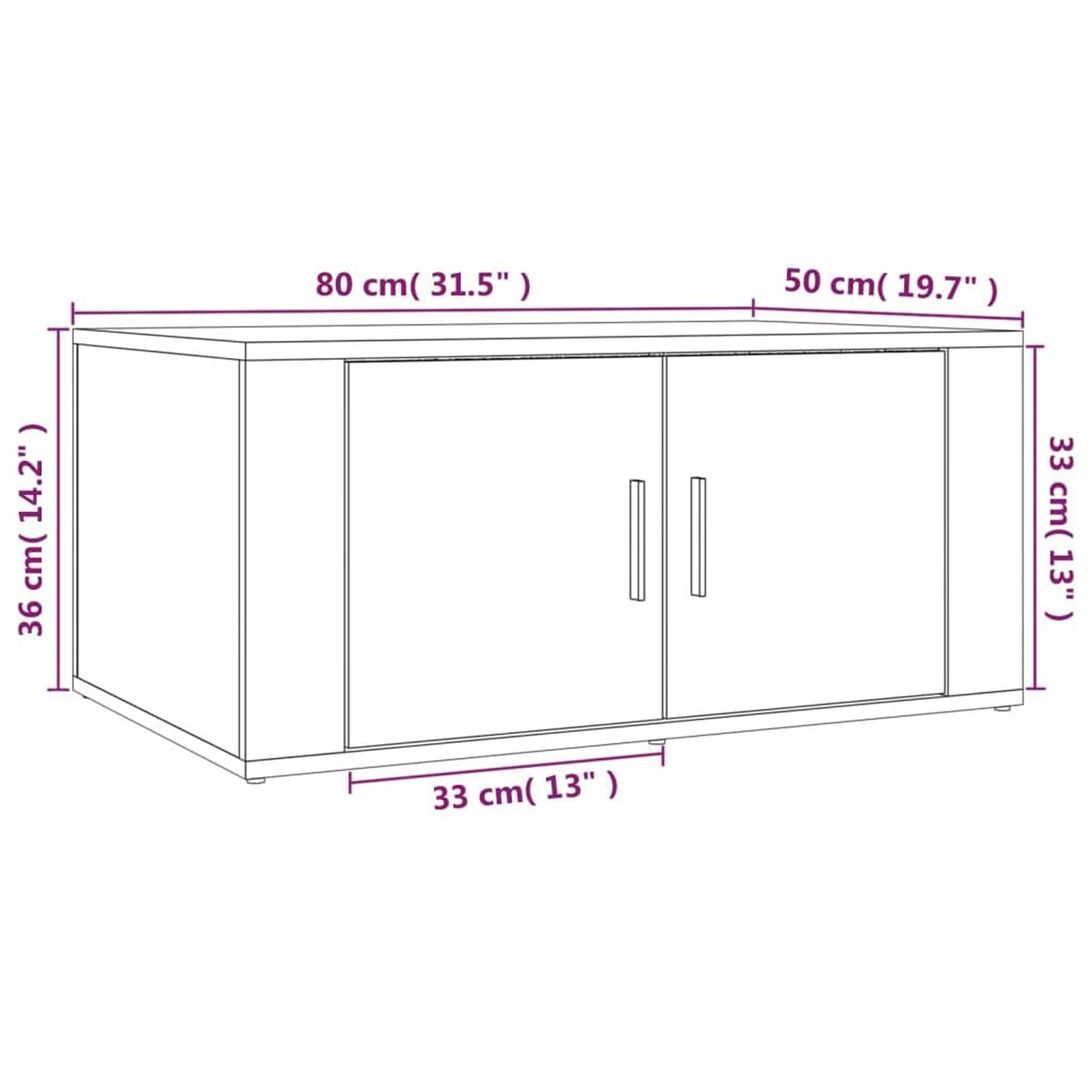 Voir la diapositive 6 : VIDAXL Table basse Chene sonoma 80x50x36 cm Bois d'ingenierie