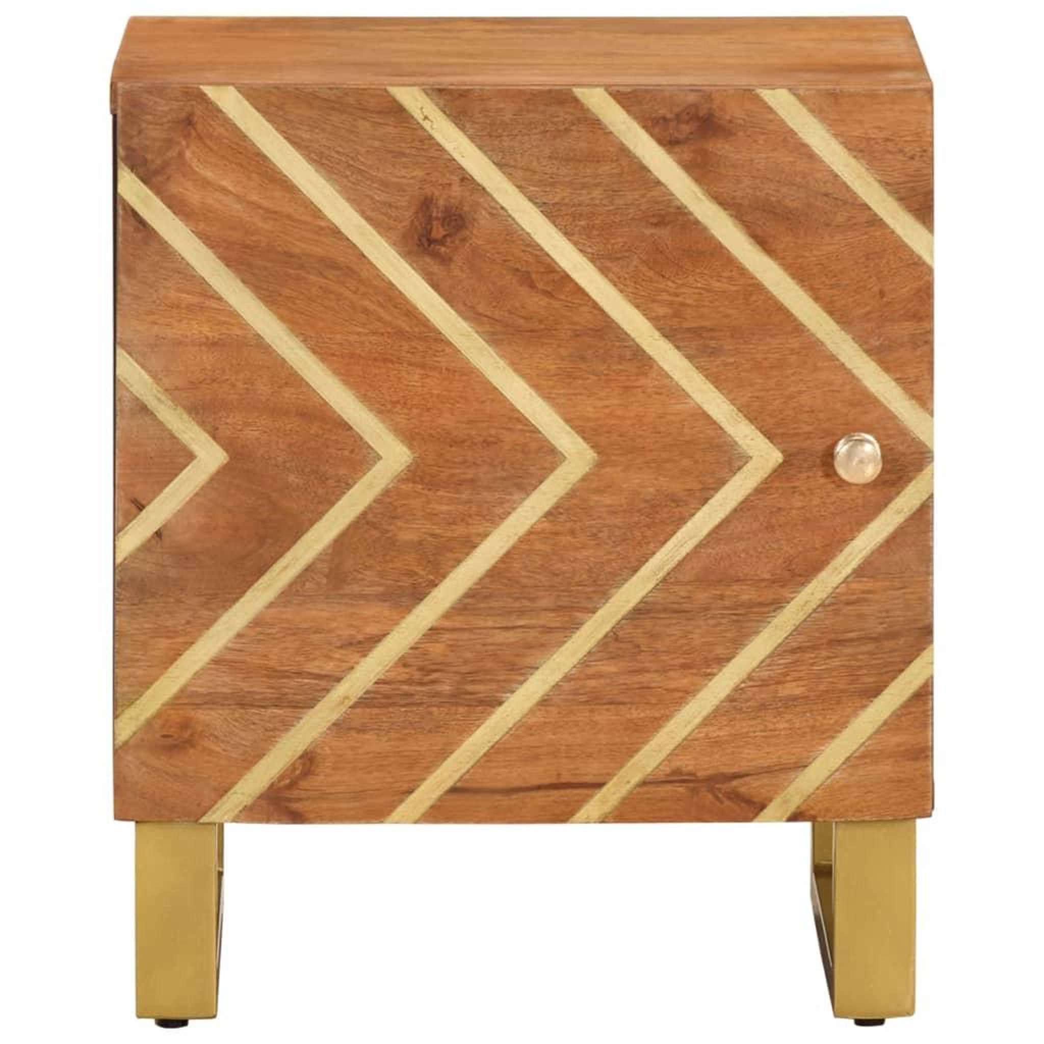 Voir la diapositive 4 : VIDAXL Table de chevet marron et noir bois de manguier solide