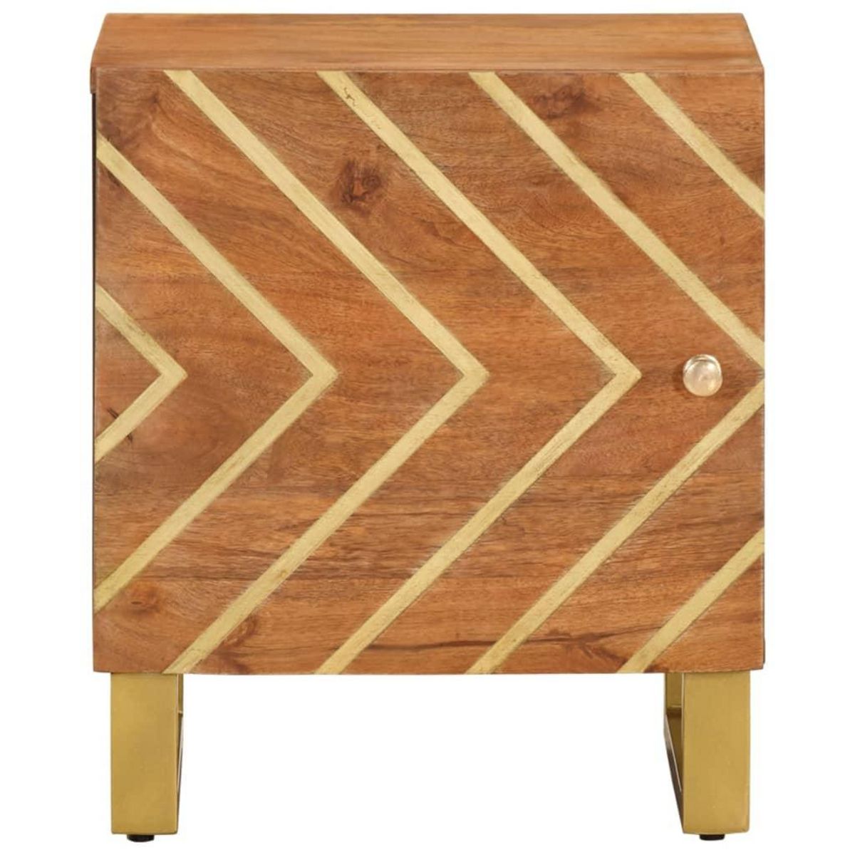 VIDAXL Table de chevet marron et noir bois de manguier solide