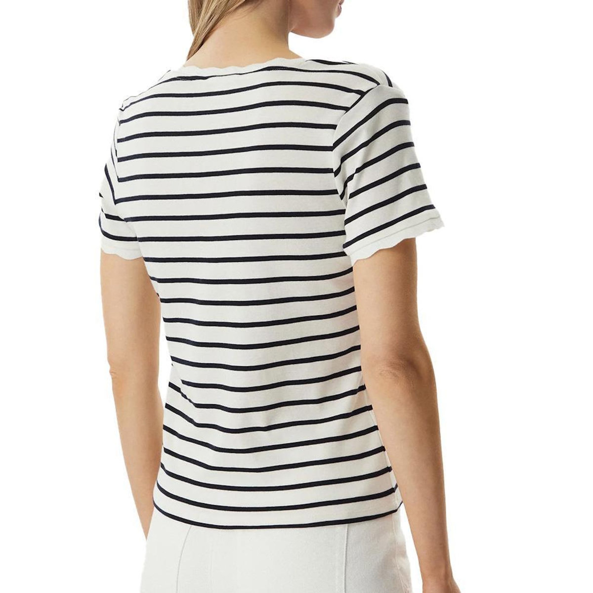 MORGAN T shirt Rayures Ecru/Marine Femme Morgan Diego