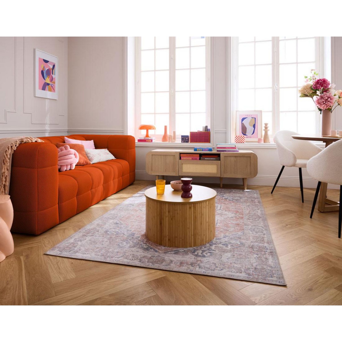 LISA DESIGN Suzano - canapé 3 places - en tissu mailles 3d