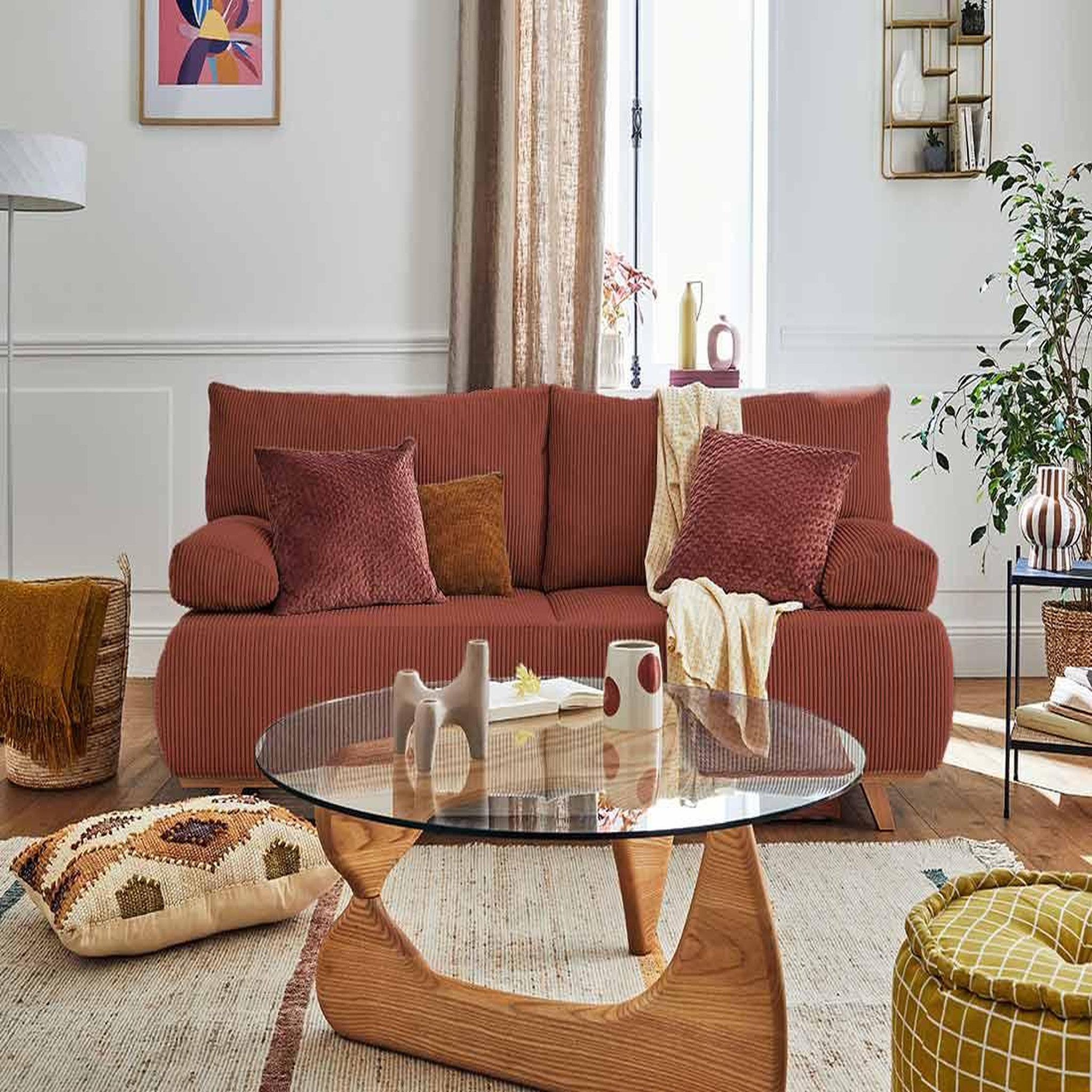 Voir la diapositive 6 : BEST MOBILIER Cristal - canapé 3 places - convertible avec coffre - en velours côtelé