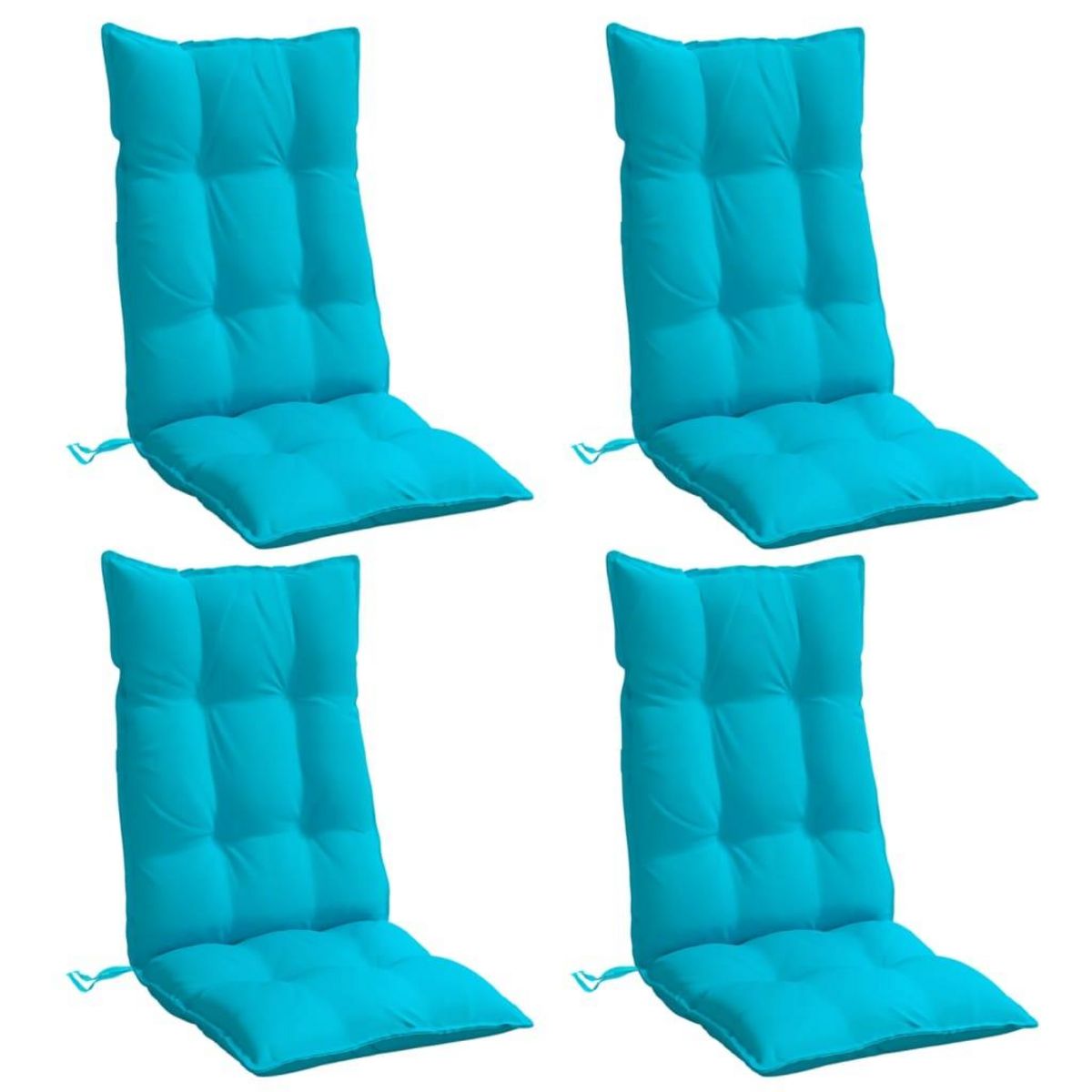 VIDAXL Coussins de chaise a dossier haut lot de 4 turquoise