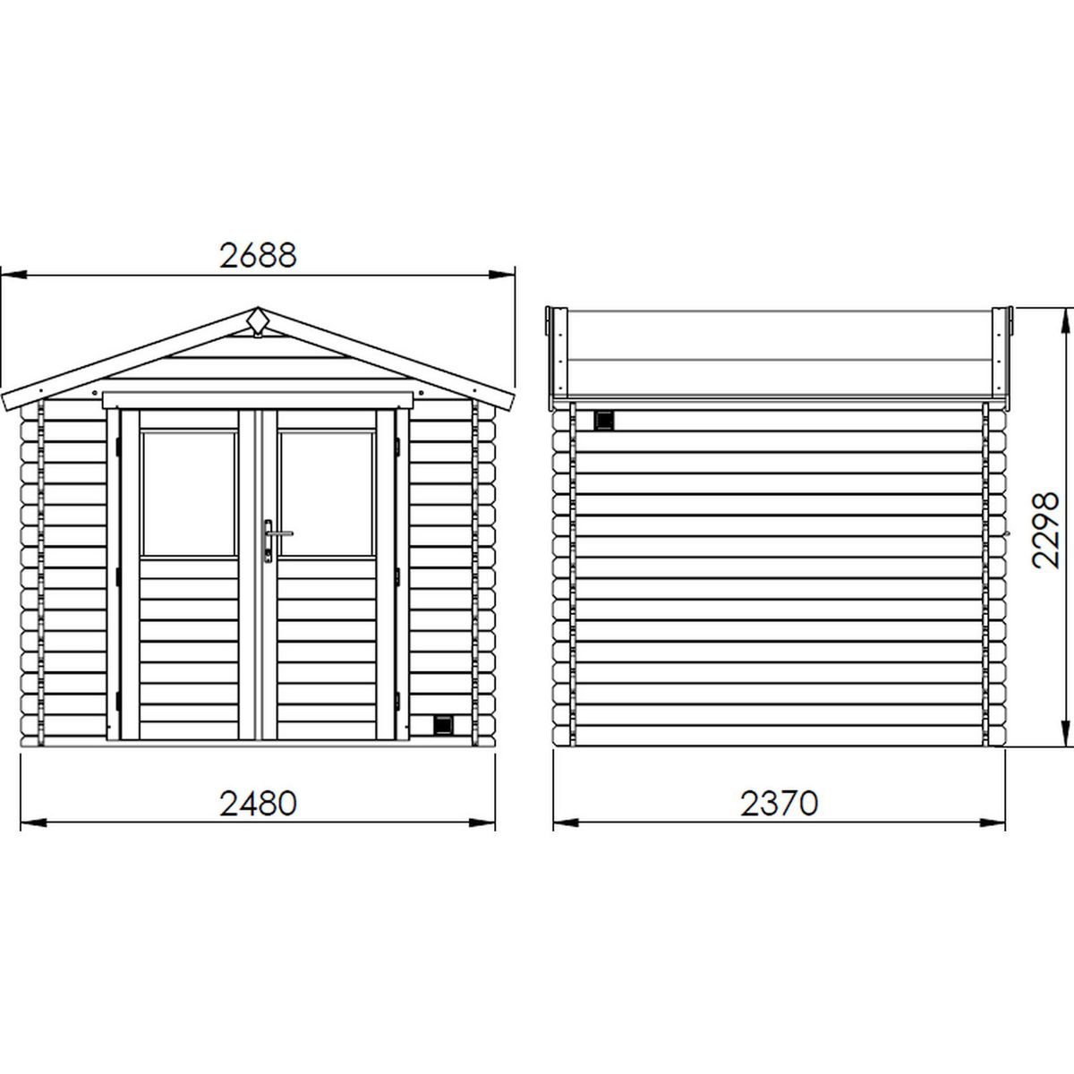 Forest Style Abri de jardin bois - 4,9m² - NICIA