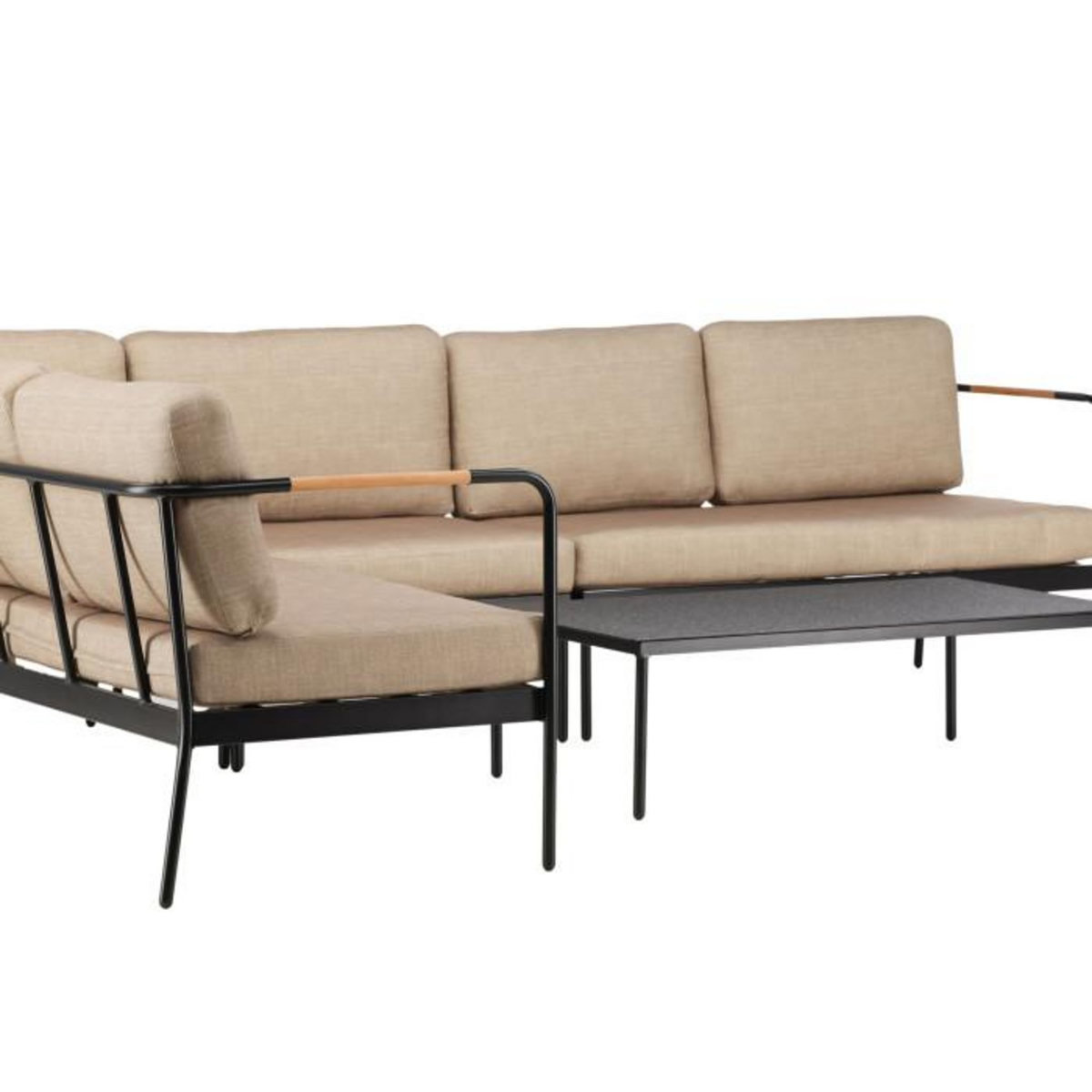 Paris Prix Salon d'Angle de Jardin  Pehnna  280cm Noir & Beige