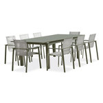 Paris Prix Ensemble Table de Jardin Extensible & 8 Fauteuils  Miami  180-240cm Kaki