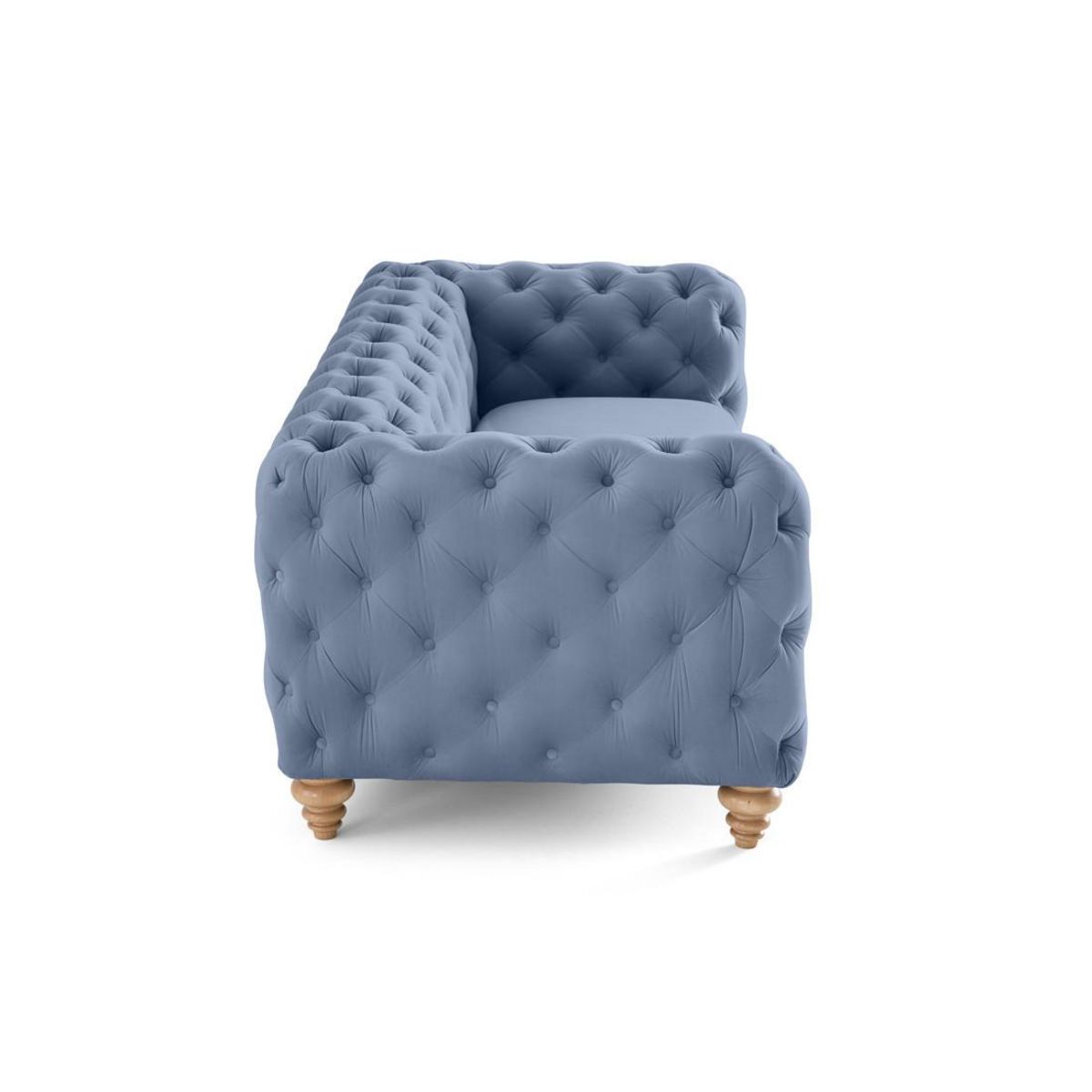 LISA DESIGN Walter - canapé 3 places chesterfield en velours - pieds bois