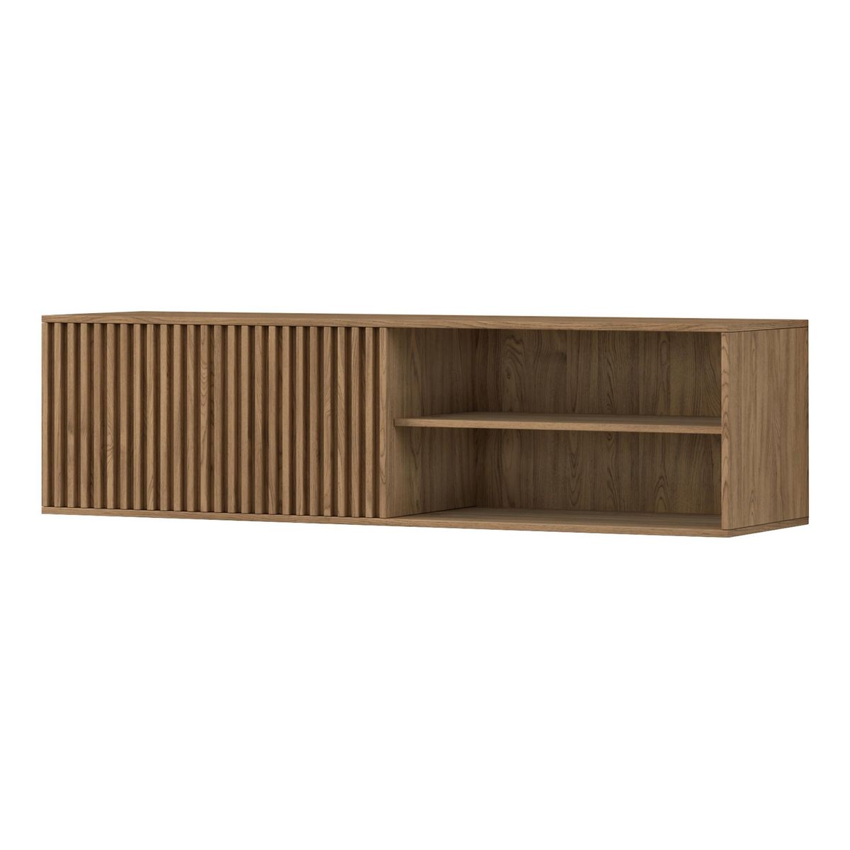 BEST MOBILIER Portmore - meuble tv suspendu - effet bois - 2 niches et 1 porte - 150 cm