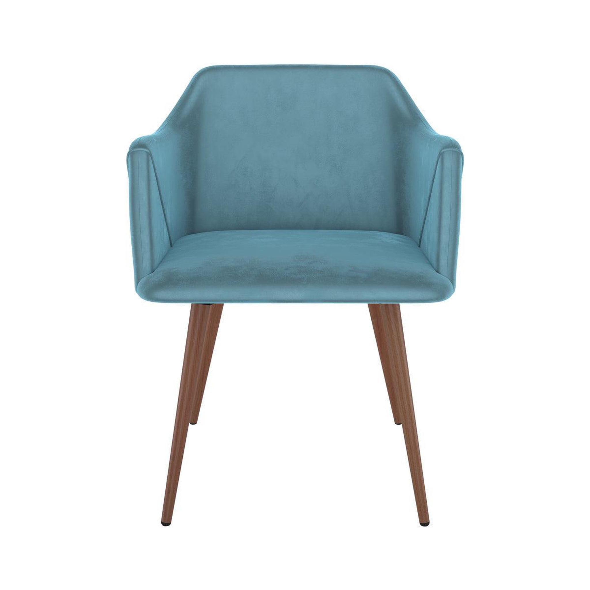 Voir la diapositive 6 : MAISON PAVANE Lot de 2 chaises avec accoudoirs en velours bleu-daisy