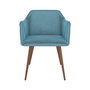 Voir la diapositive 6 : MAISON PAVANE Lot de 2 chaises avec accoudoirs en velours bleu-Daisy