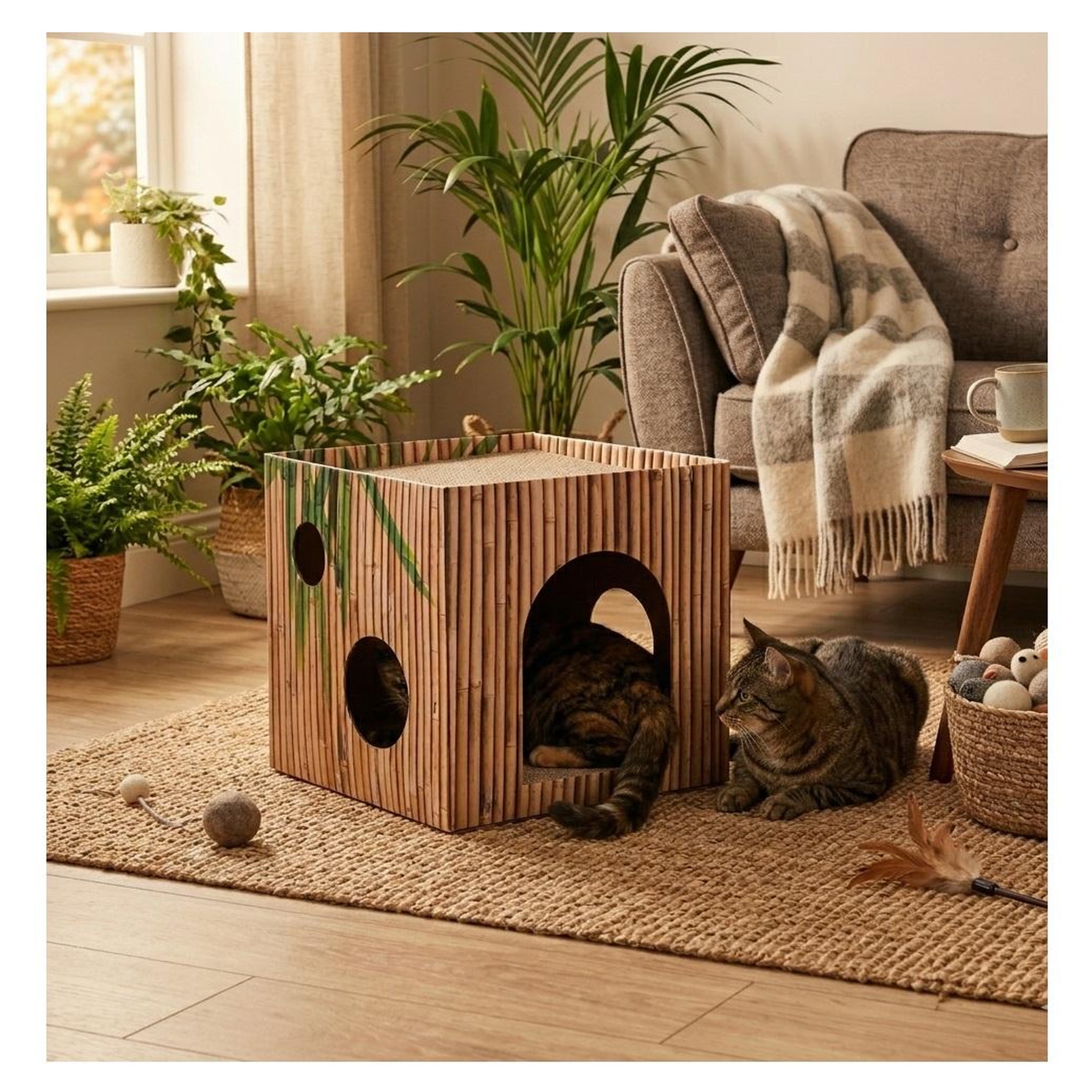 Voir la diapositive 5 : Eden Carton a gratter jamie cube brun pour chat