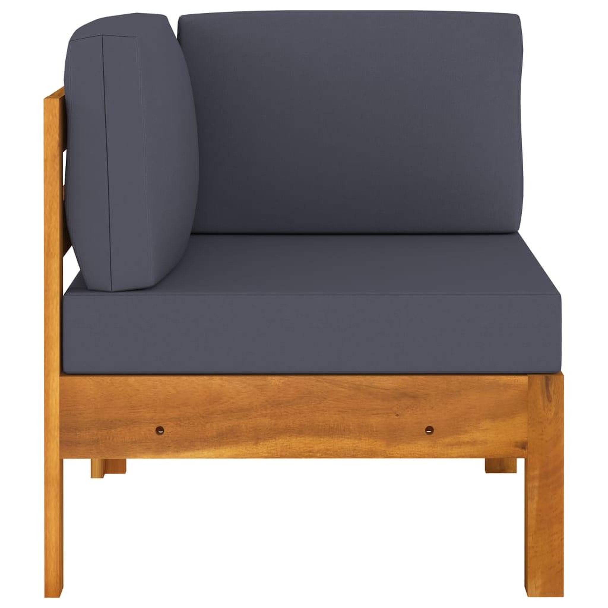 Voir la diapositive 3 : VIDAXL Salon de jardin 2 pcs avec coussins gris fonce Bois d'acacia