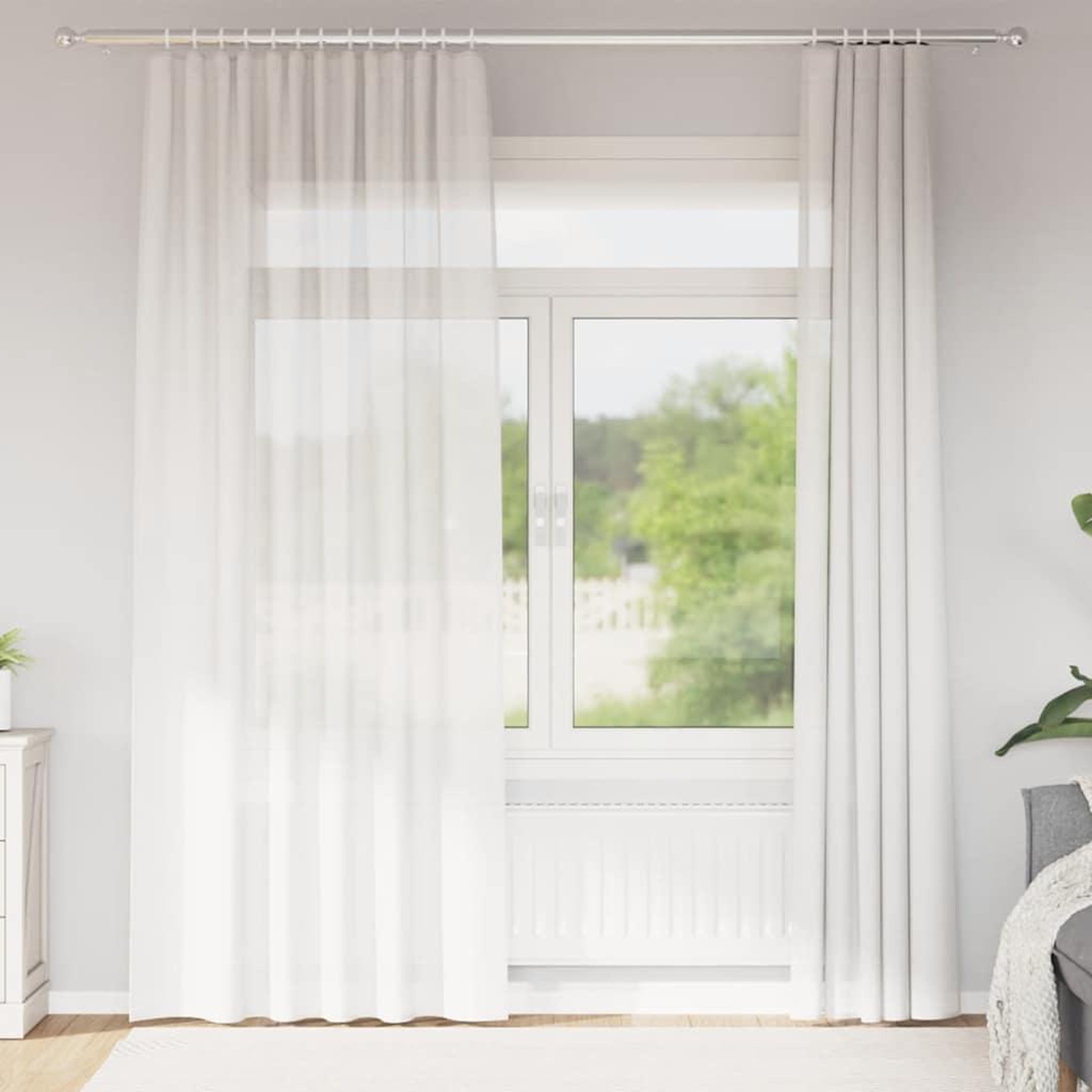 VIDAXL Rideaux en voile avec boucles 2 pcs blanc 140x245 cm