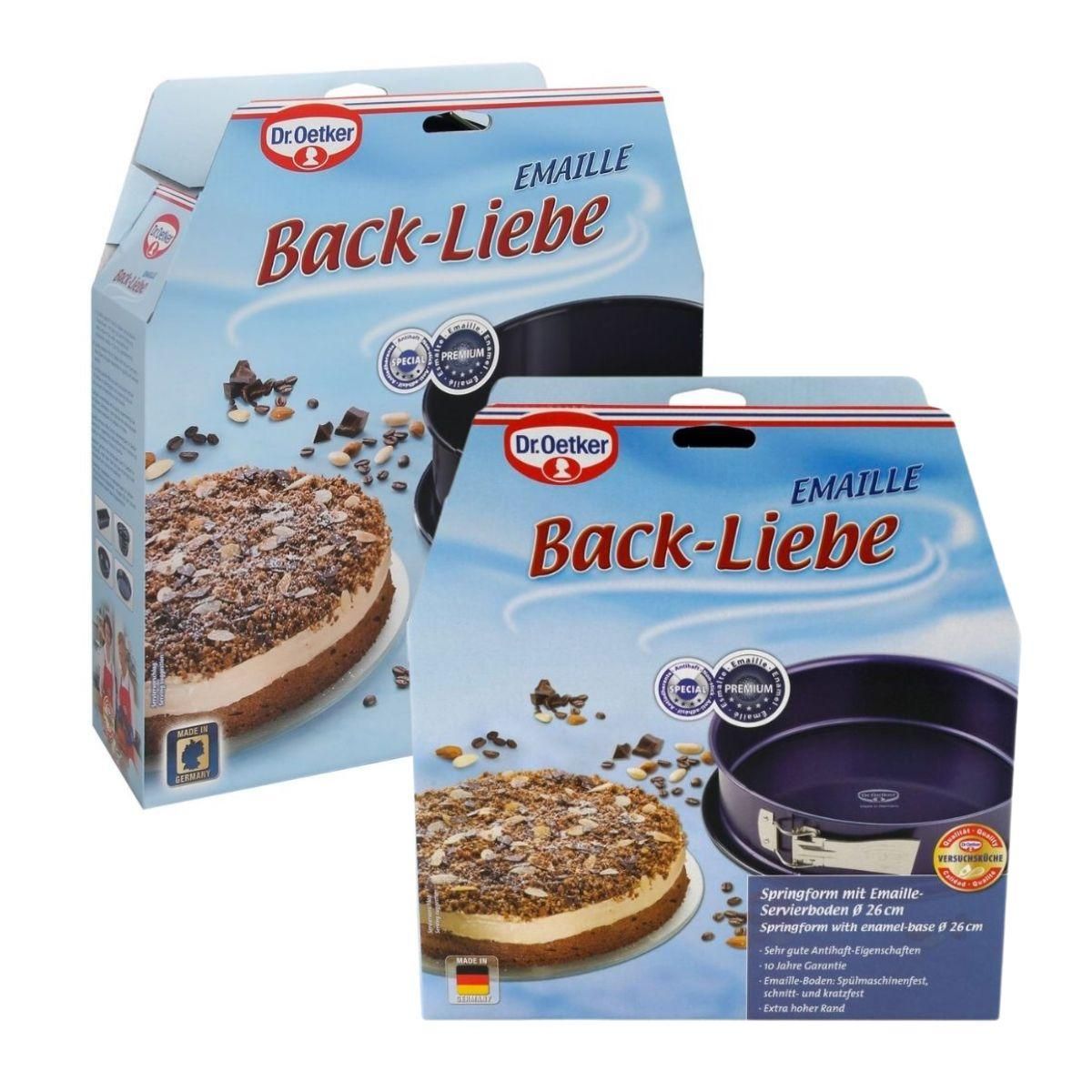 DR.OETKER Ensemble de moule à manqué à charnière 26 et 28 cm Dr. Oetker Back Liebe