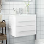 Voir la diapositive 3 : VIDAXL Armoire lavabo de salle de bain avec bassin integre blanc