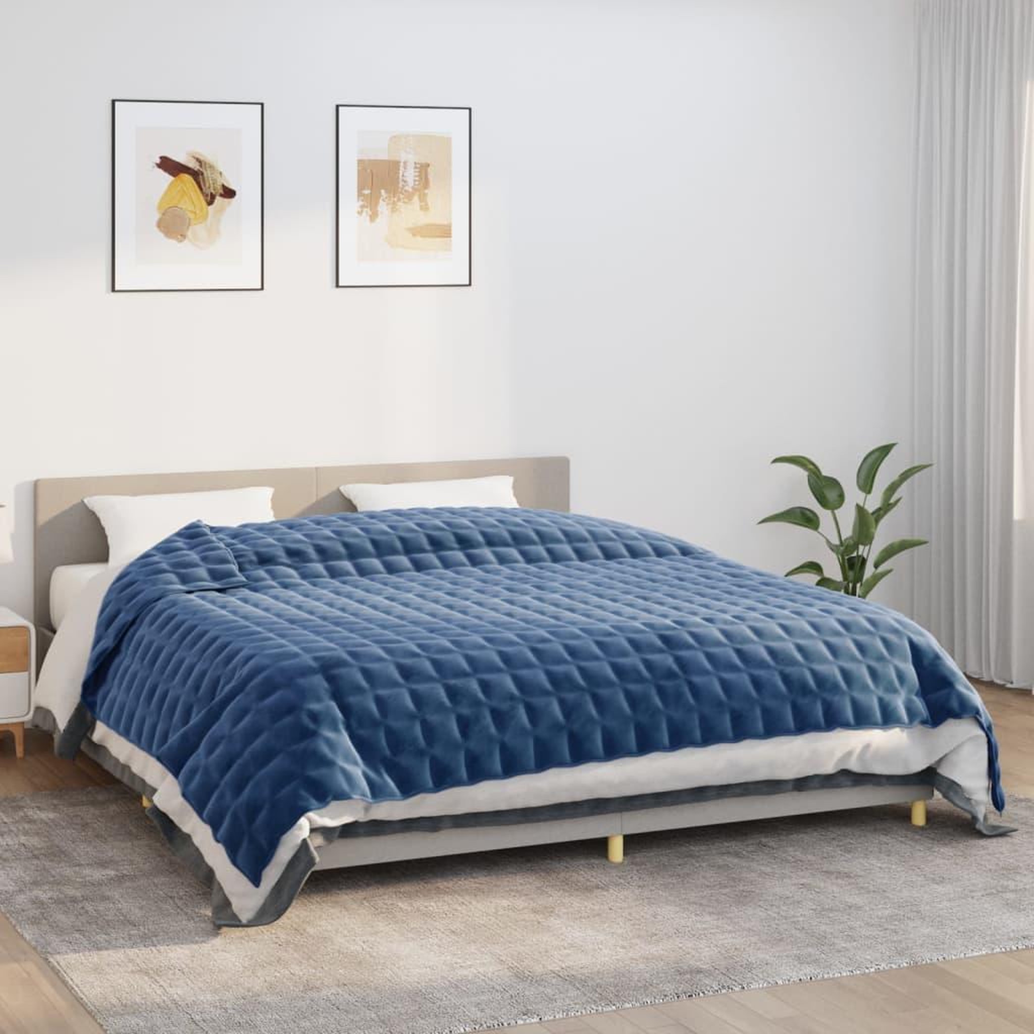 VIDAXL Couverture lestee Bleu 220x260 cm 11 kg Tissu