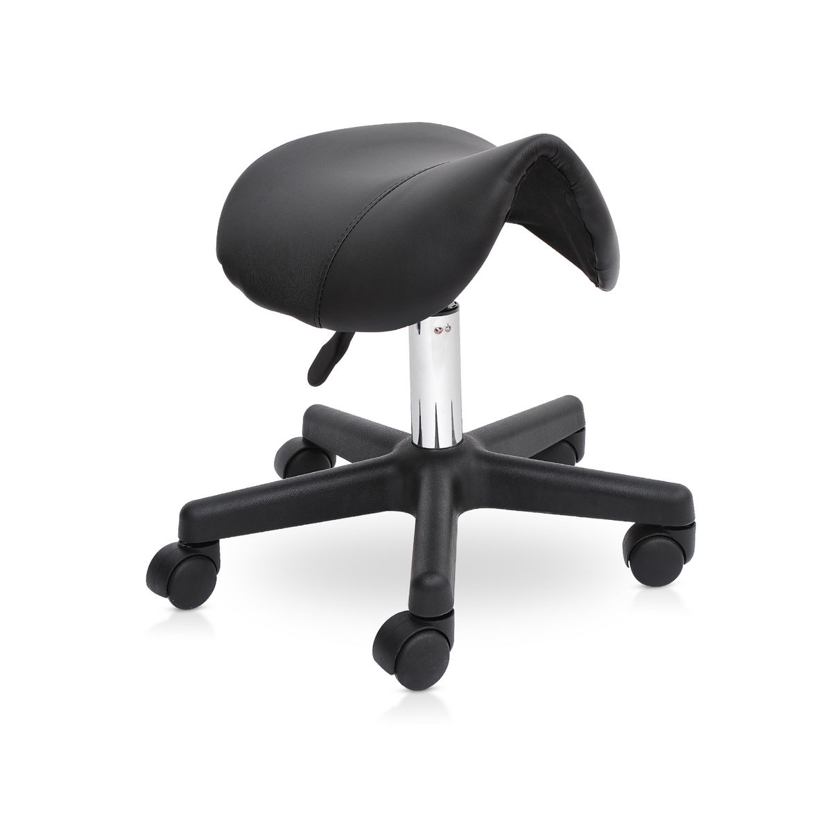 HOMCOM HOMCOM Tabouret de massage tabouret selle ergonomique pivotant 360° hauteur réglable revêtement synthétique noir