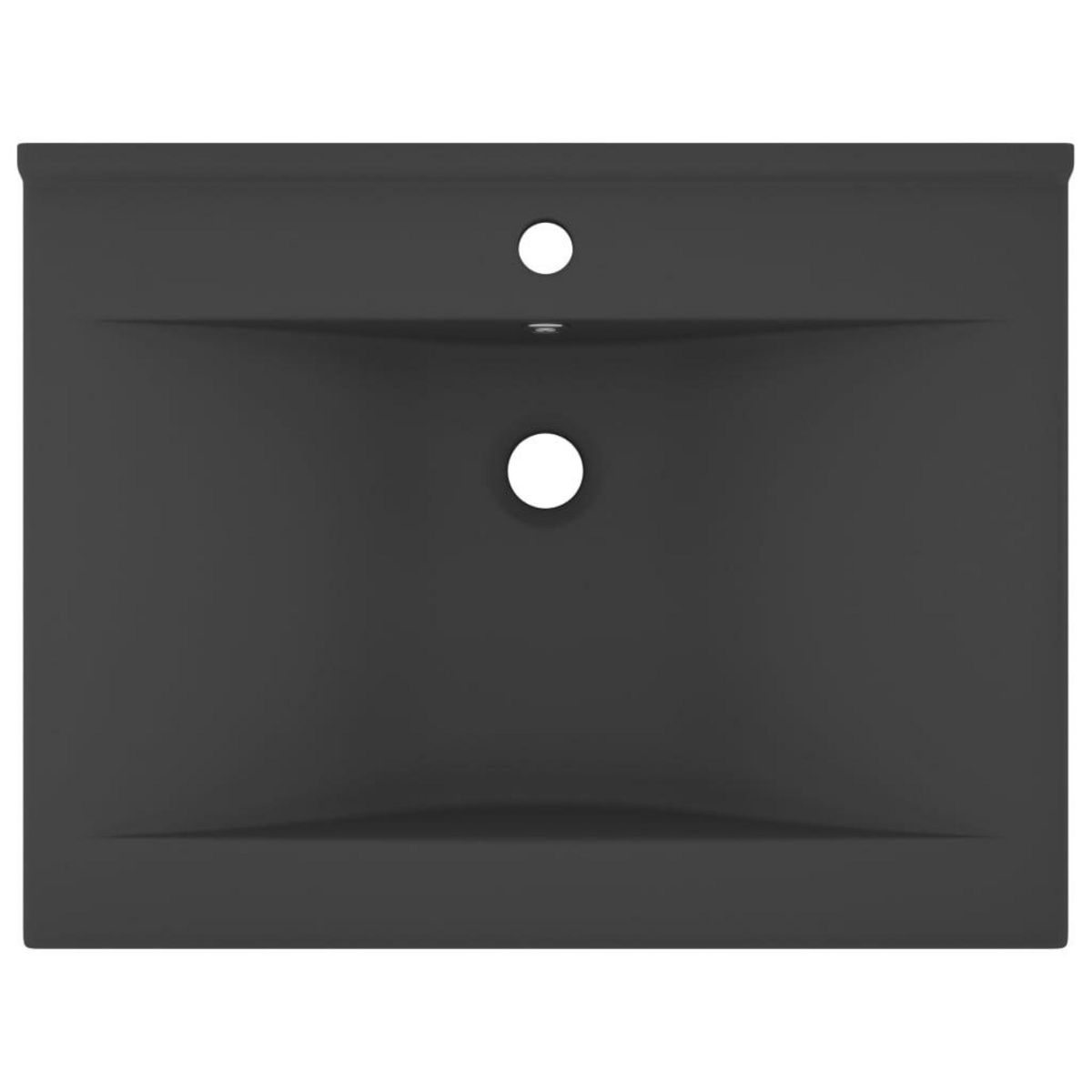 VIDAXL Lavabo avec trou de robinet Gris fonce mat 60x46 cm Ceramique