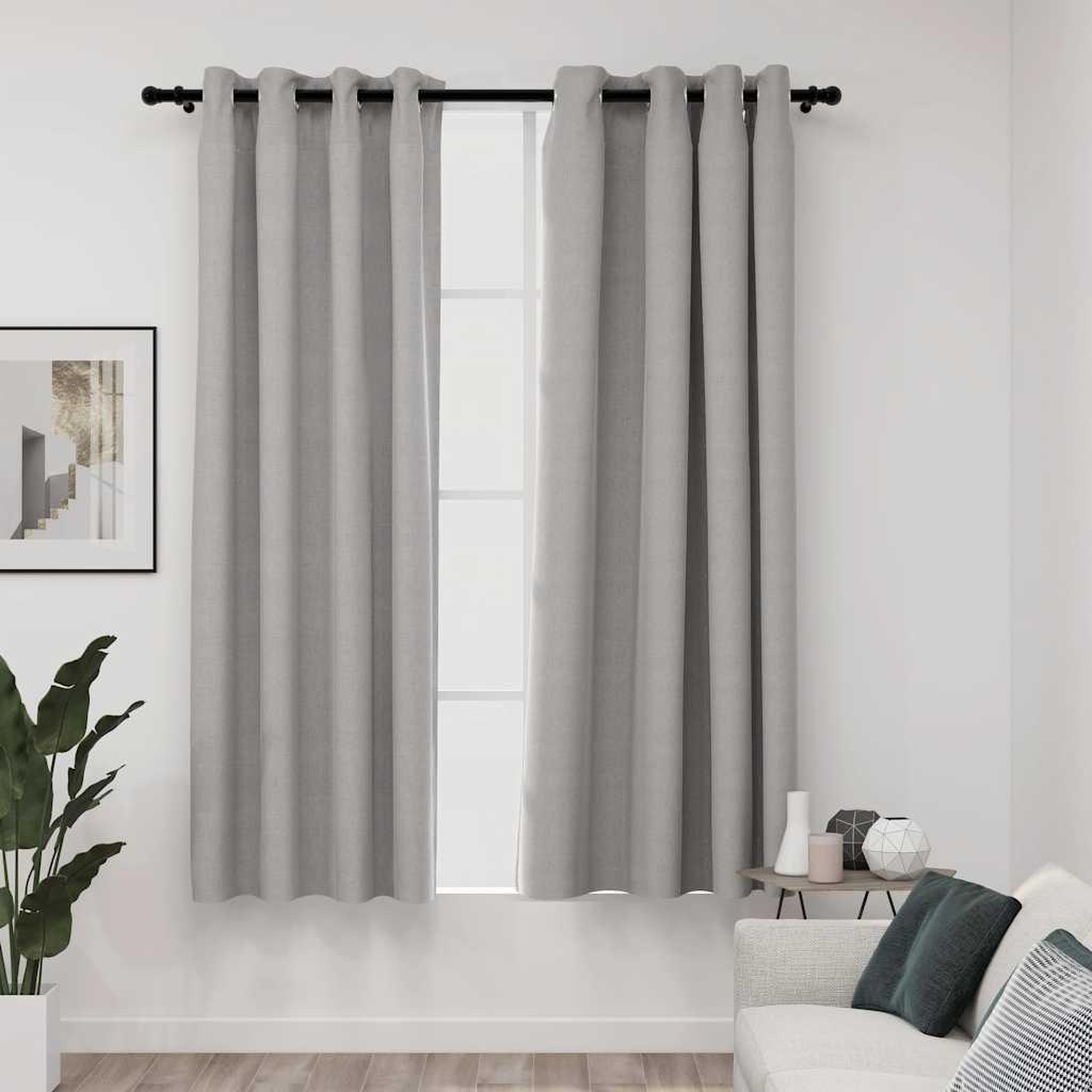 VIDAXL Rideaux occultants Aspect lin avec œillets 2 pcs Gris 140x175cm