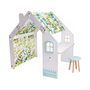 Voir la diapositive 1 : Habitat et Jardin Maisonnette pour enfant en bois  Bianelli  avec bureau - 114 x 93 x 120 cm - Blanc / Menthe
