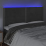 Voir la diapositive 3 : VIDAXL Tete de lit a LED Gris fonce 180x5x118/128 cm Velours