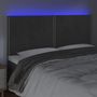 Voir la diapositive 3 : VIDAXL Tete de lit a LED Gris fonce 180x5x118/128 cm Velours