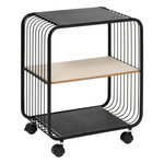 FIVE Étagère à Roulettes 2 Niveaux  Bert  53cm Noir