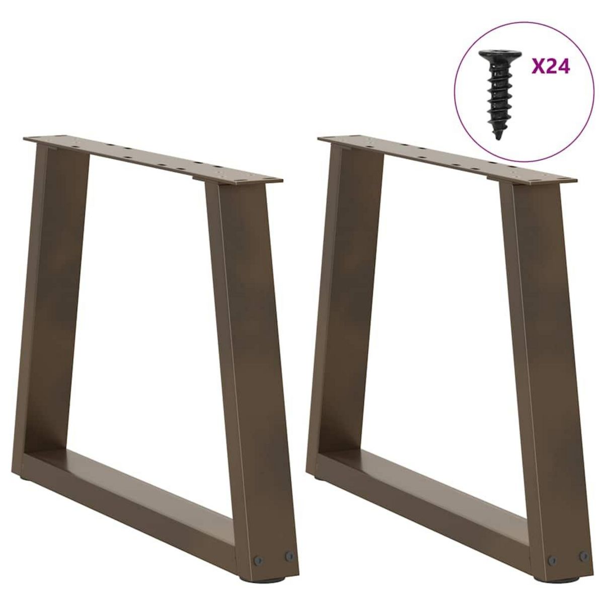 VIDAXL Pieds de table a manger en forme de V 2 pcs acier naturel acier