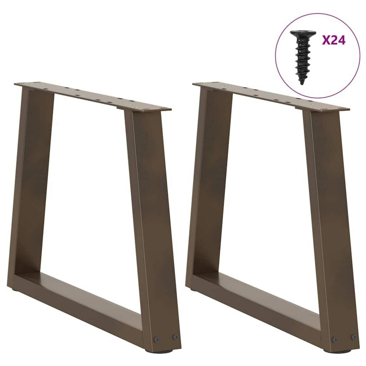 VIDAXL Pieds de table a manger en forme de V 2 pcs acier naturel acier