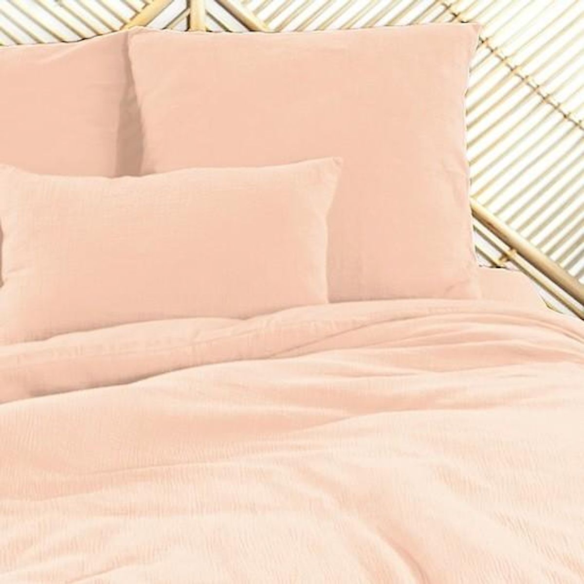 Home collection Parure Housse De Couette 3pcs 260x240 100% Gaze De Coton 57 Fils - PÊche