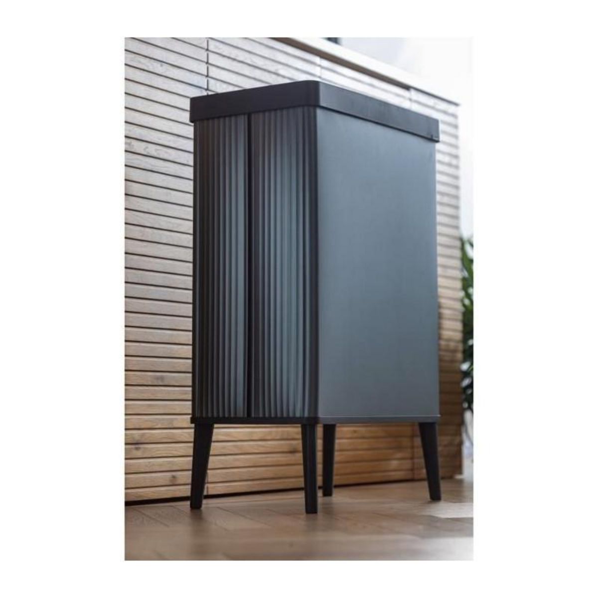 CURVER Poubelle sur pieds - VERTO - CURVER - Ouverture touch - 54 L - Gris perle