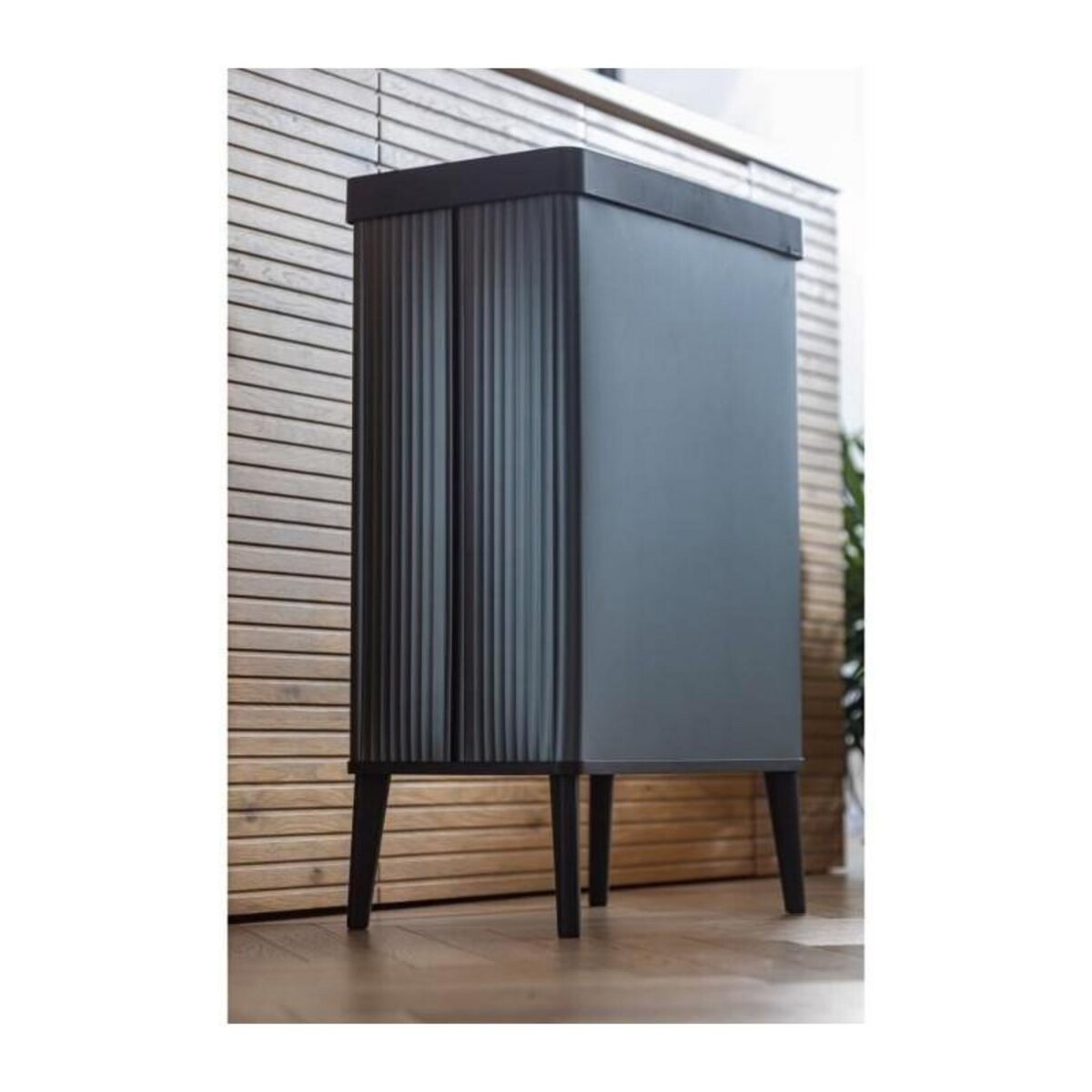 CURVER Poubelle sur pieds - VERTO - CURVER - Ouverture touch - 54 L - Gris perle