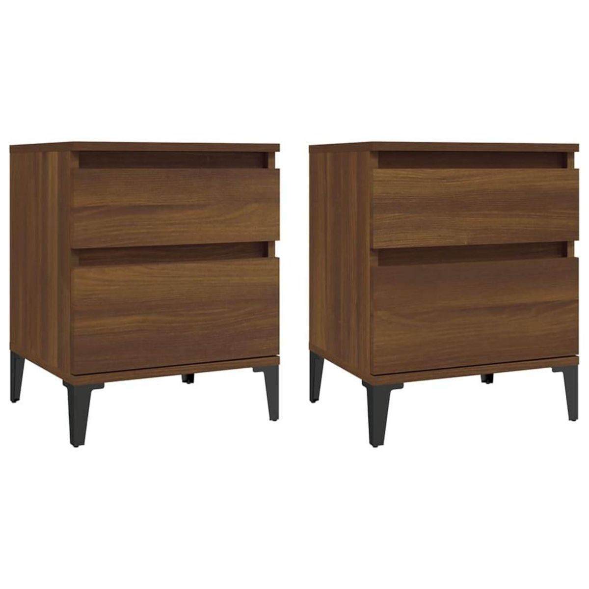 VIDAXL Tables de chevet 2 pcs Chene marron 40x35x50 cm