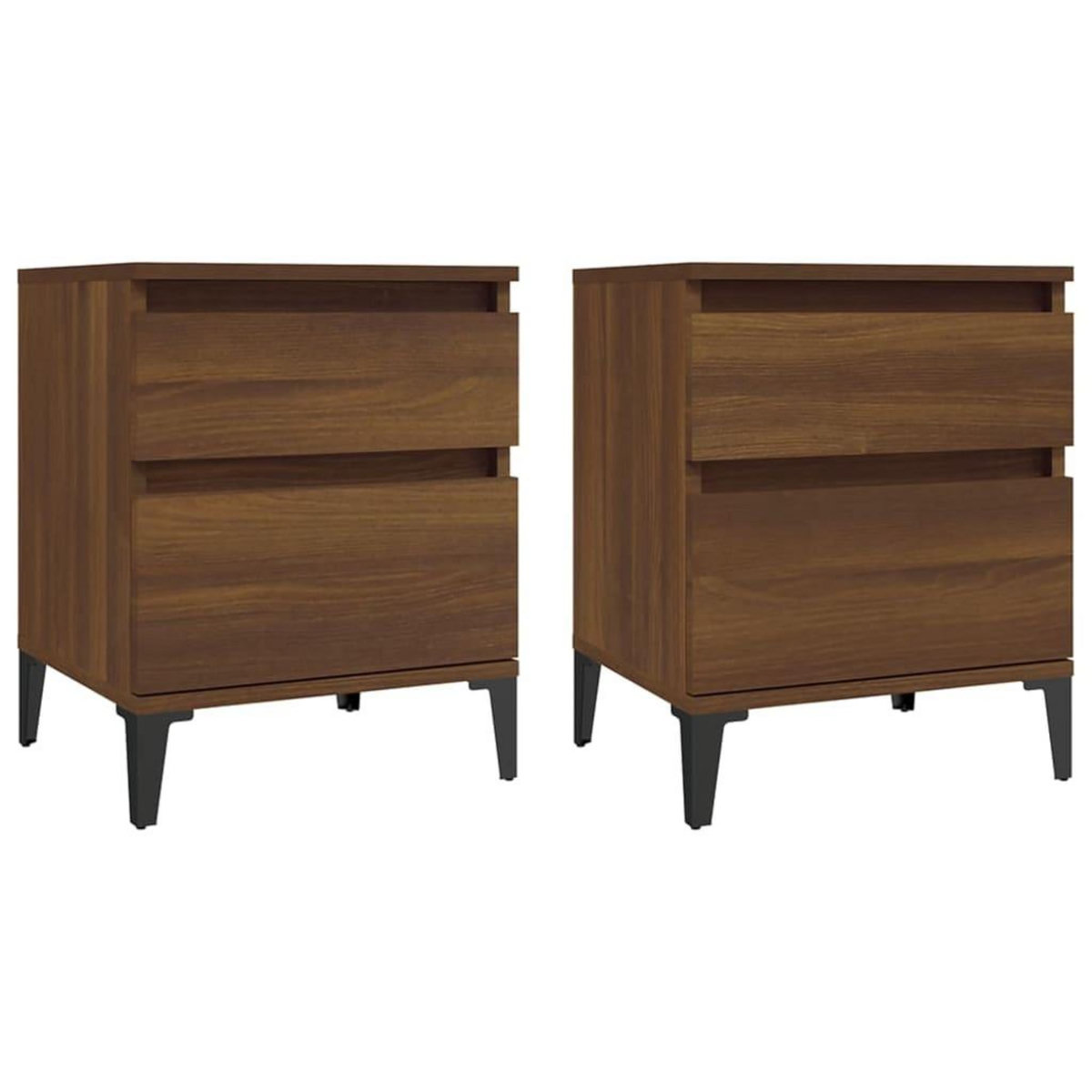 VIDAXL Tables de chevet 2 pcs Chene marron 40x35x50 cm