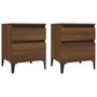 Voir la diapositive 2 : VIDAXL Tables de chevet 2 pcs Chene marron 40x35x50 cm
