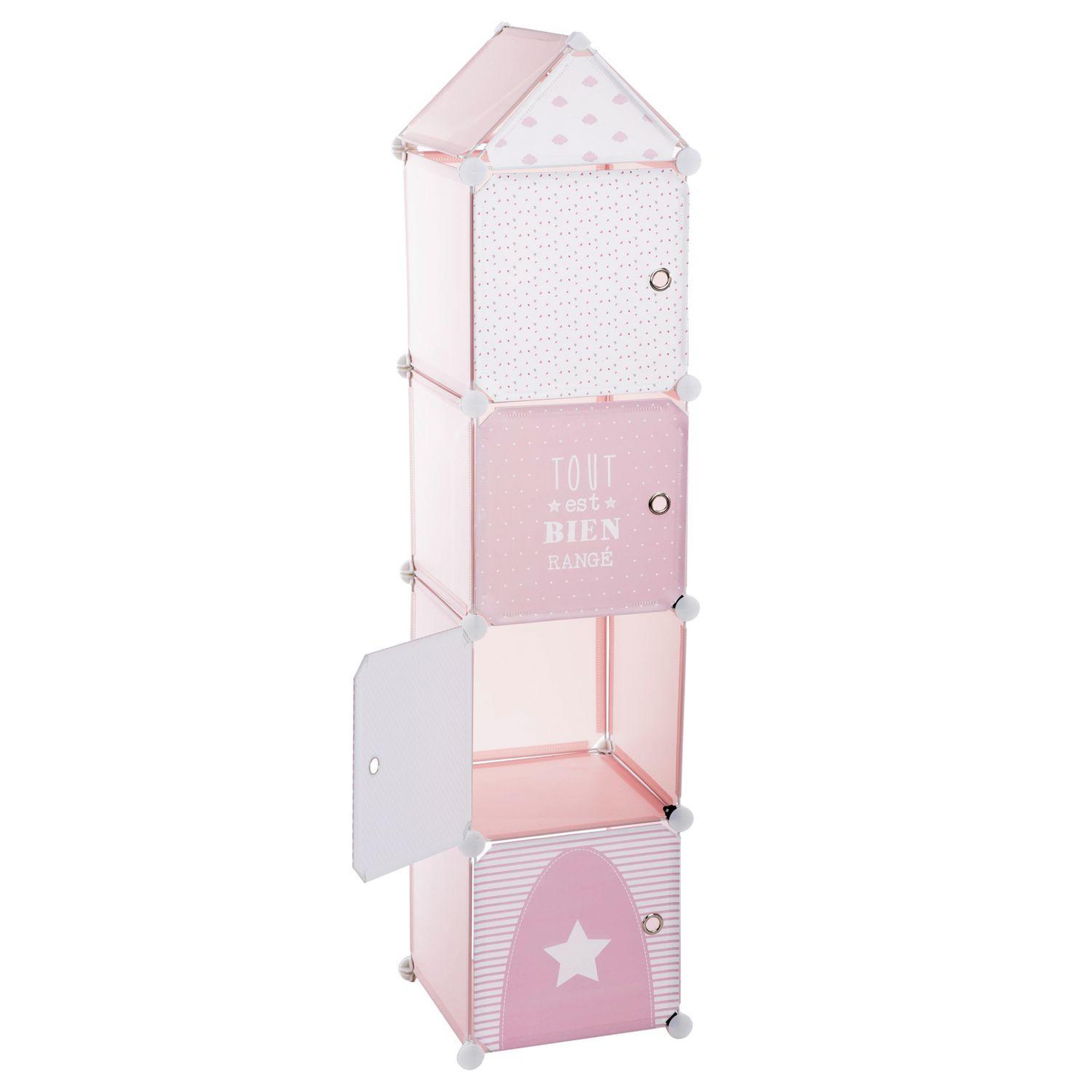 Atmosphera Kids Meuble de rangement enfant Colonne. Coloris disponibles : Bleu, Rose