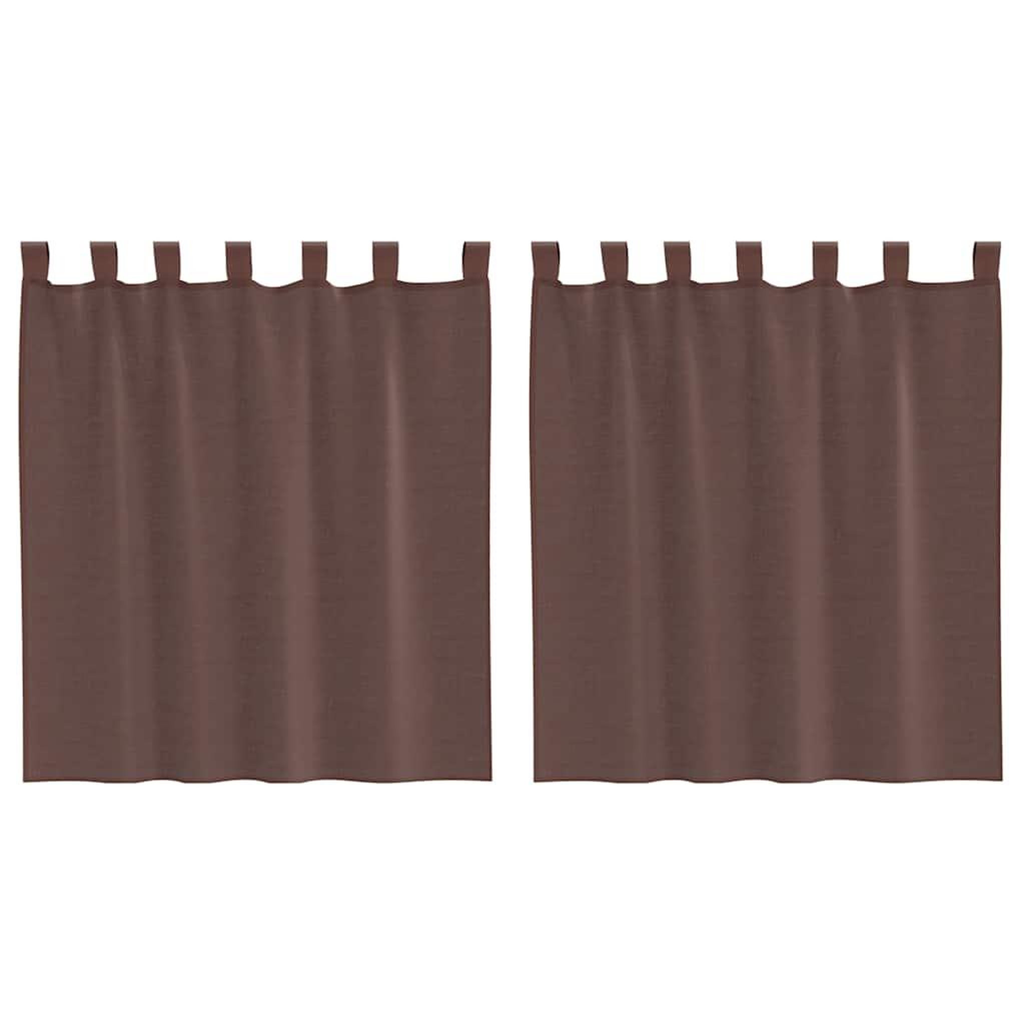 Voir la diapositive 2 : VIDAXL Rideaux en voile avec passe-tringles 2 pcs marron