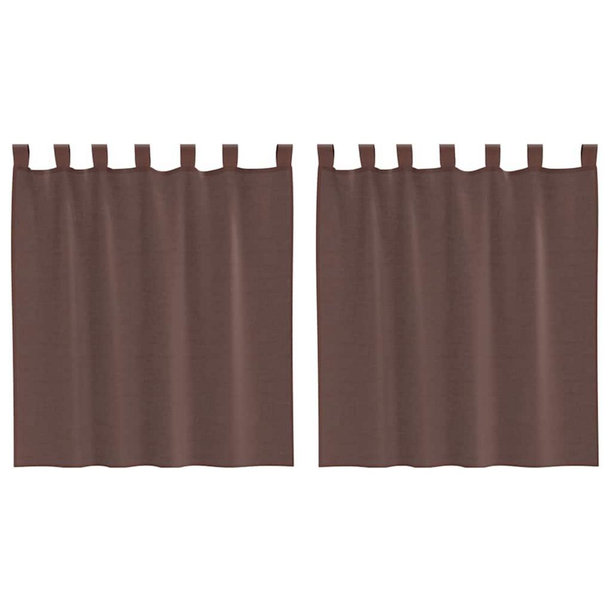 VIDAXL Rideaux en voile avec passe-tringles 2 pcs marron