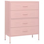 Voir la diapositive 2 : VIDAXL Commode Rose 80x35x101,5 cm Acier